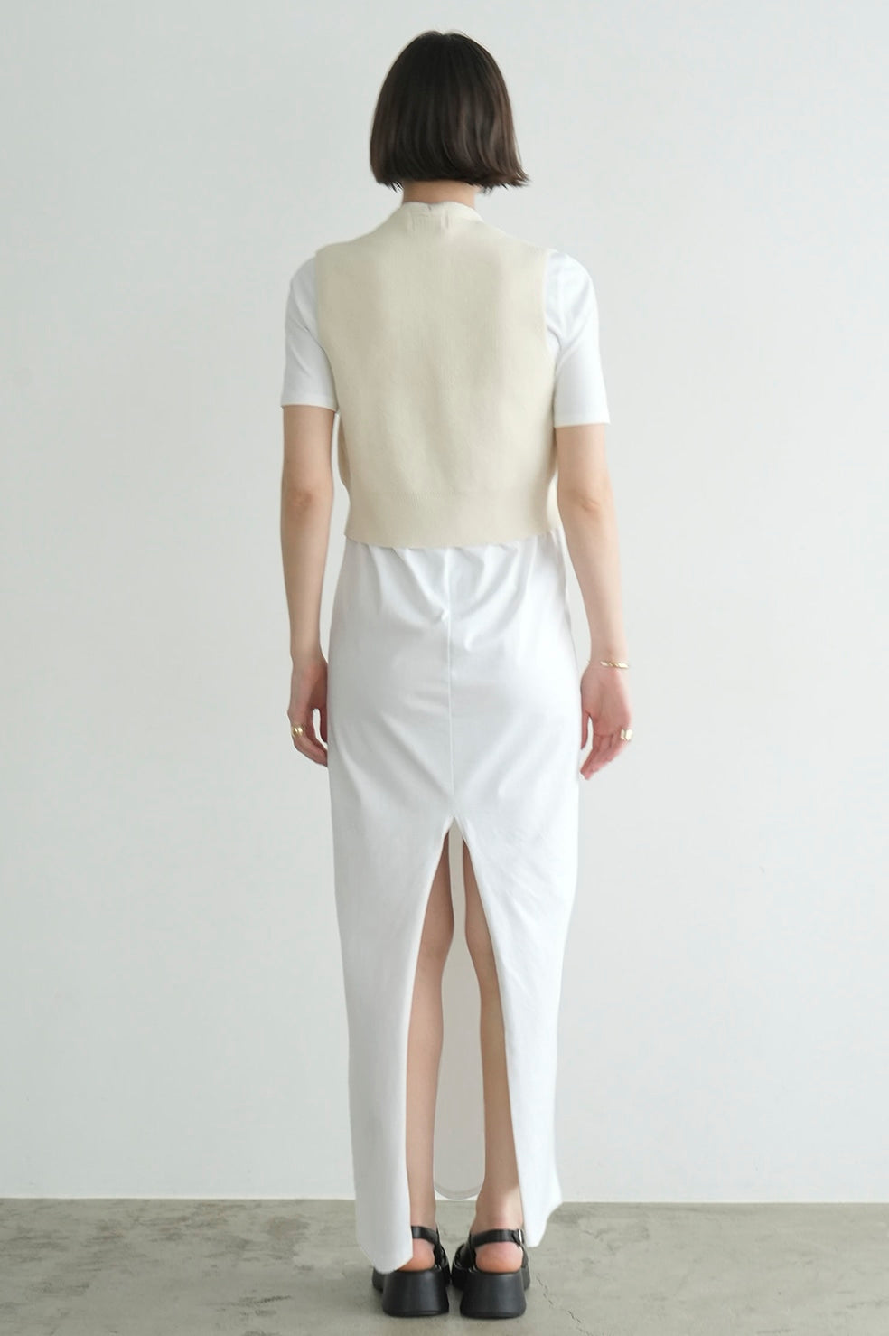 zip compact knit vest