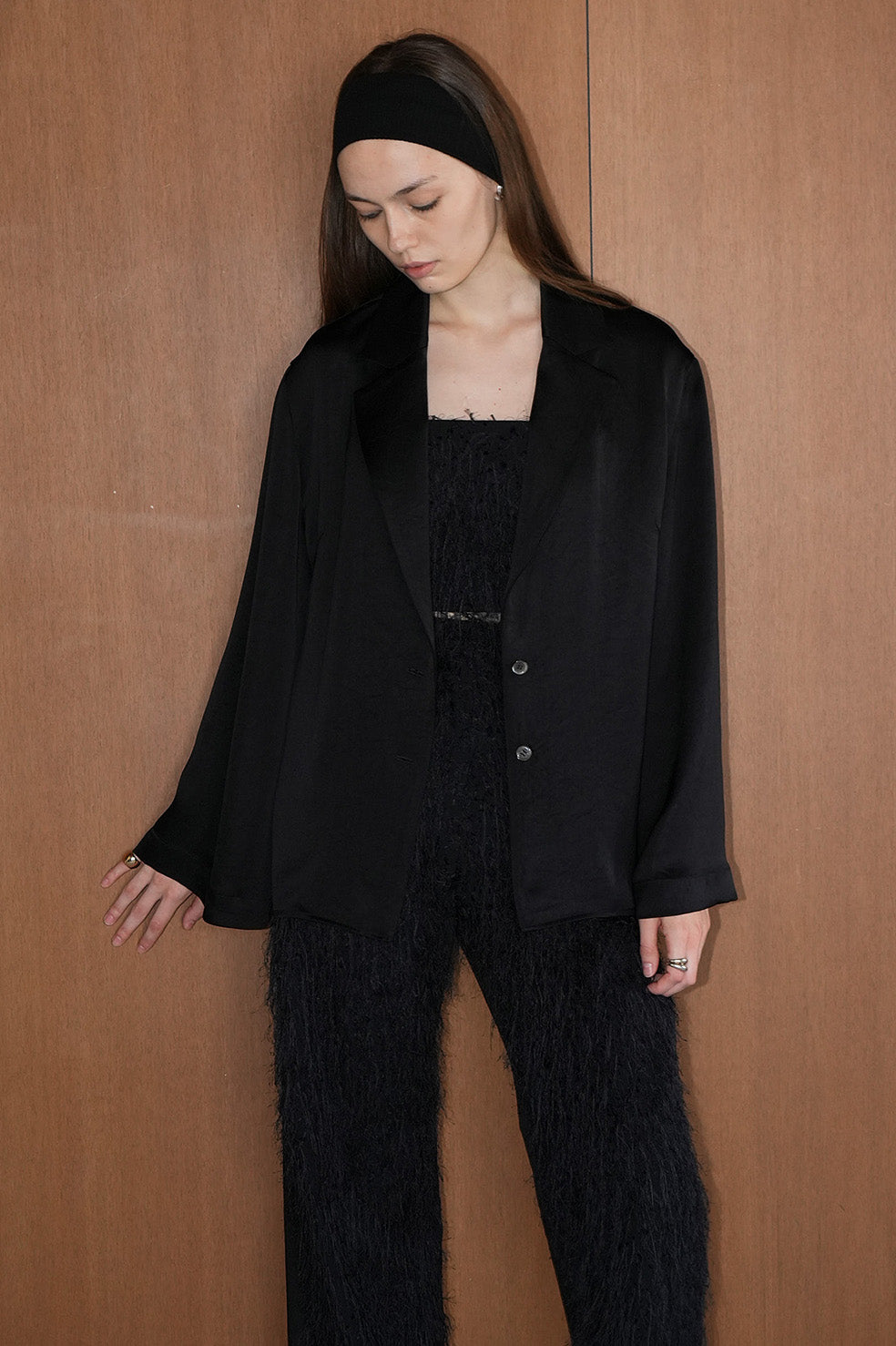 tailored satin shirt