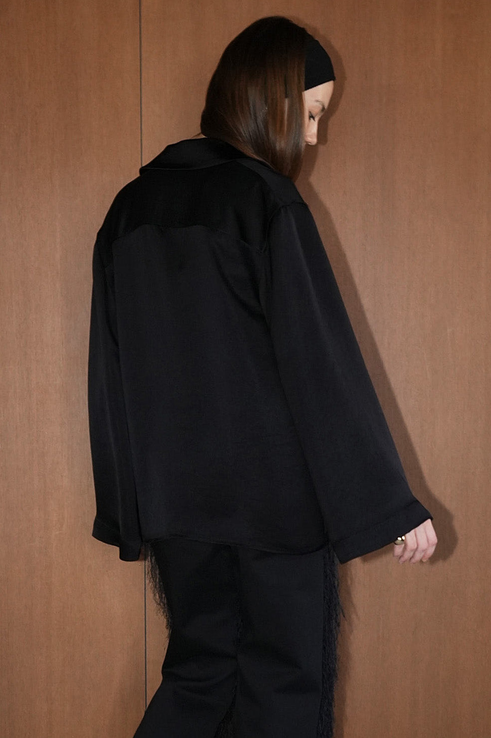 tailored satin shirt