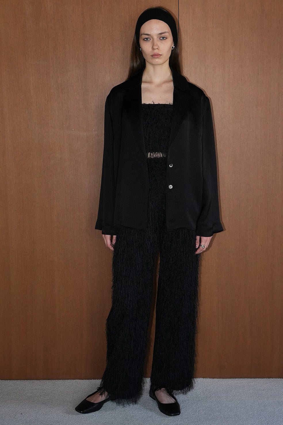 tailored satin shirt