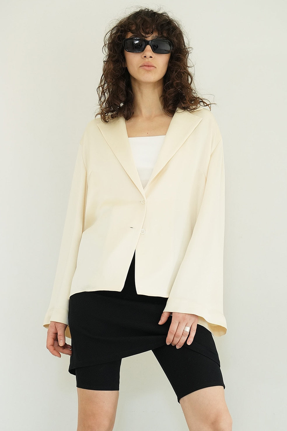 tailored satin shirt