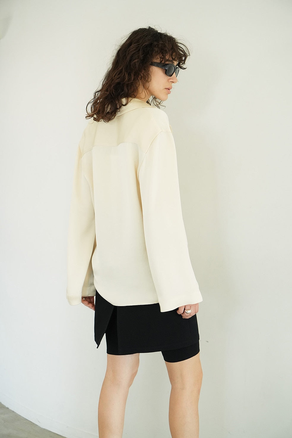 tailored satin shirt