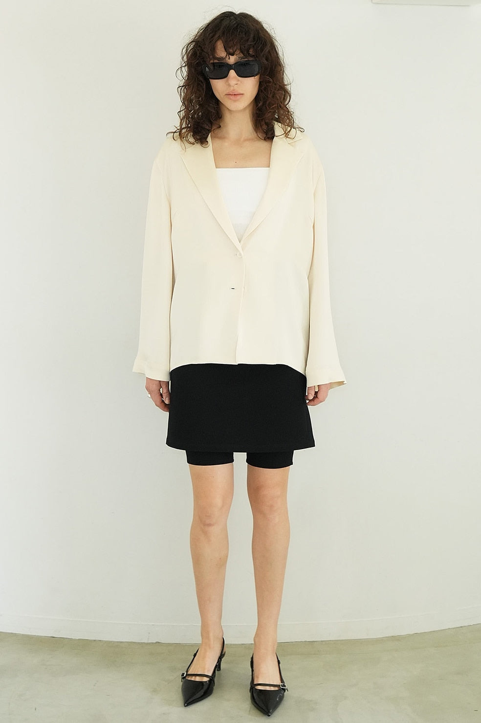 tailored satin shirt