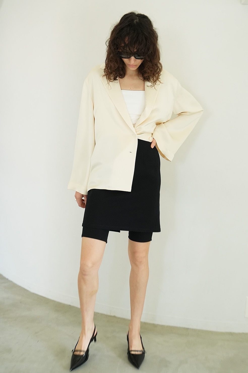 tailored satin shirt