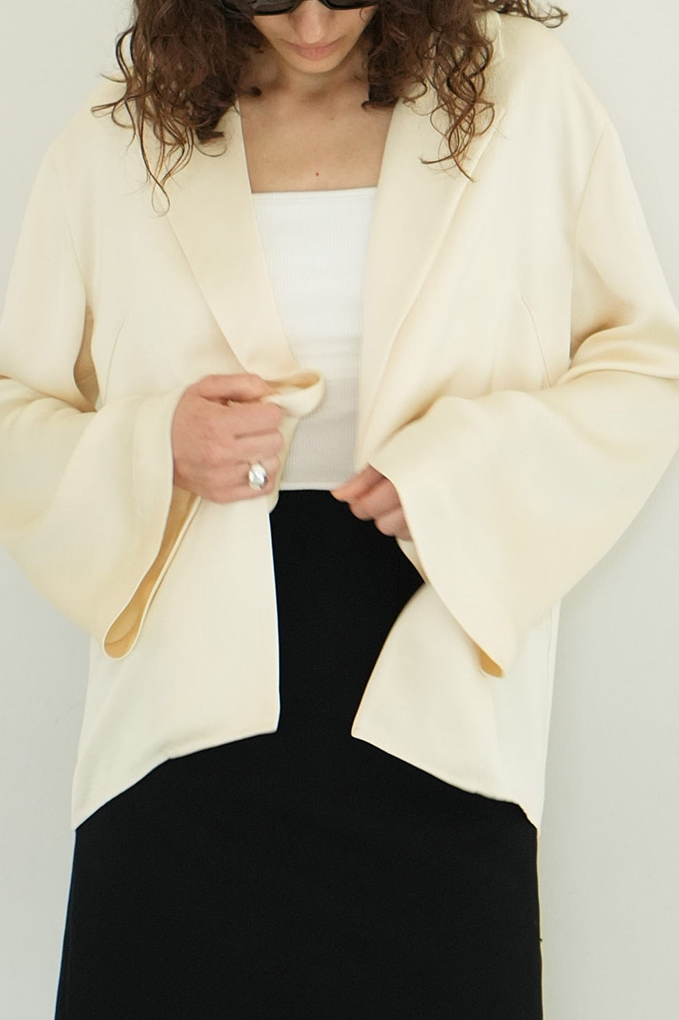 tailored satin shirt