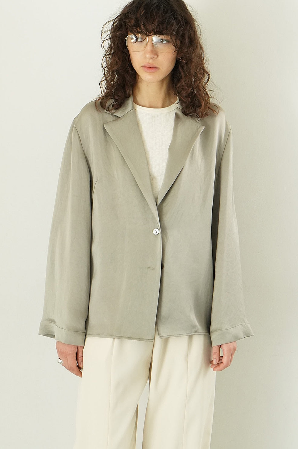 tailored satin shirt