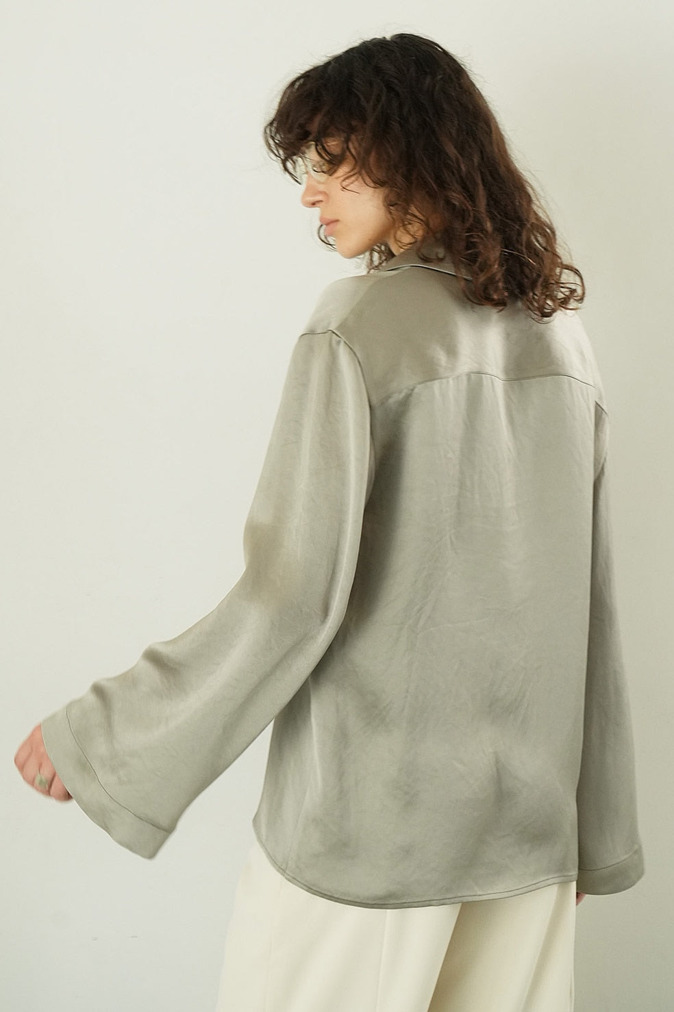 tailored satin shirt
