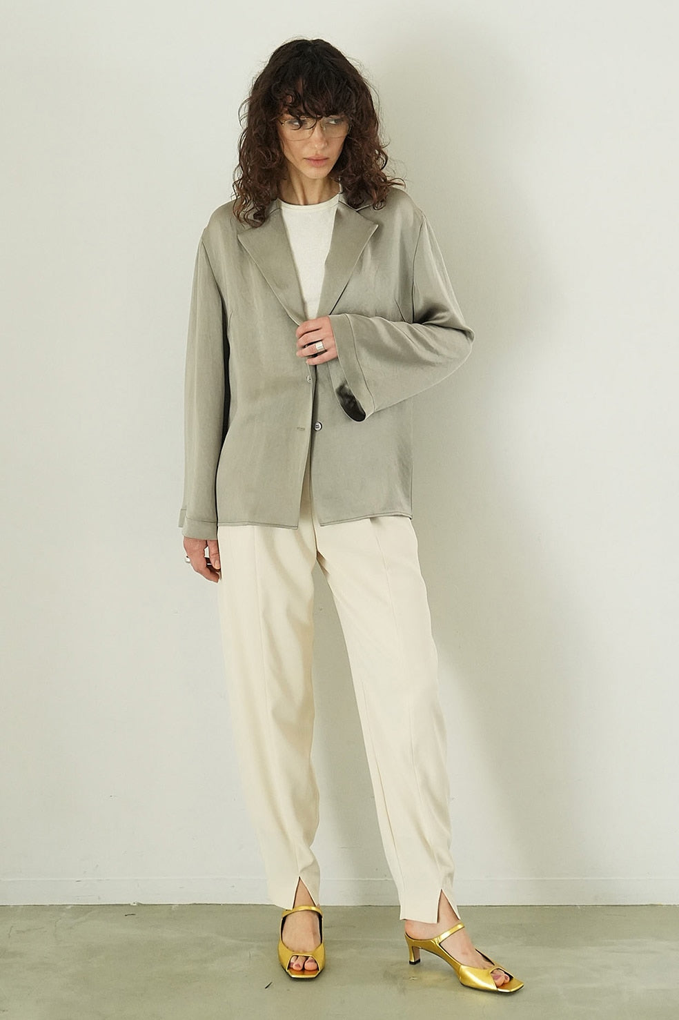 tailored satin shirt