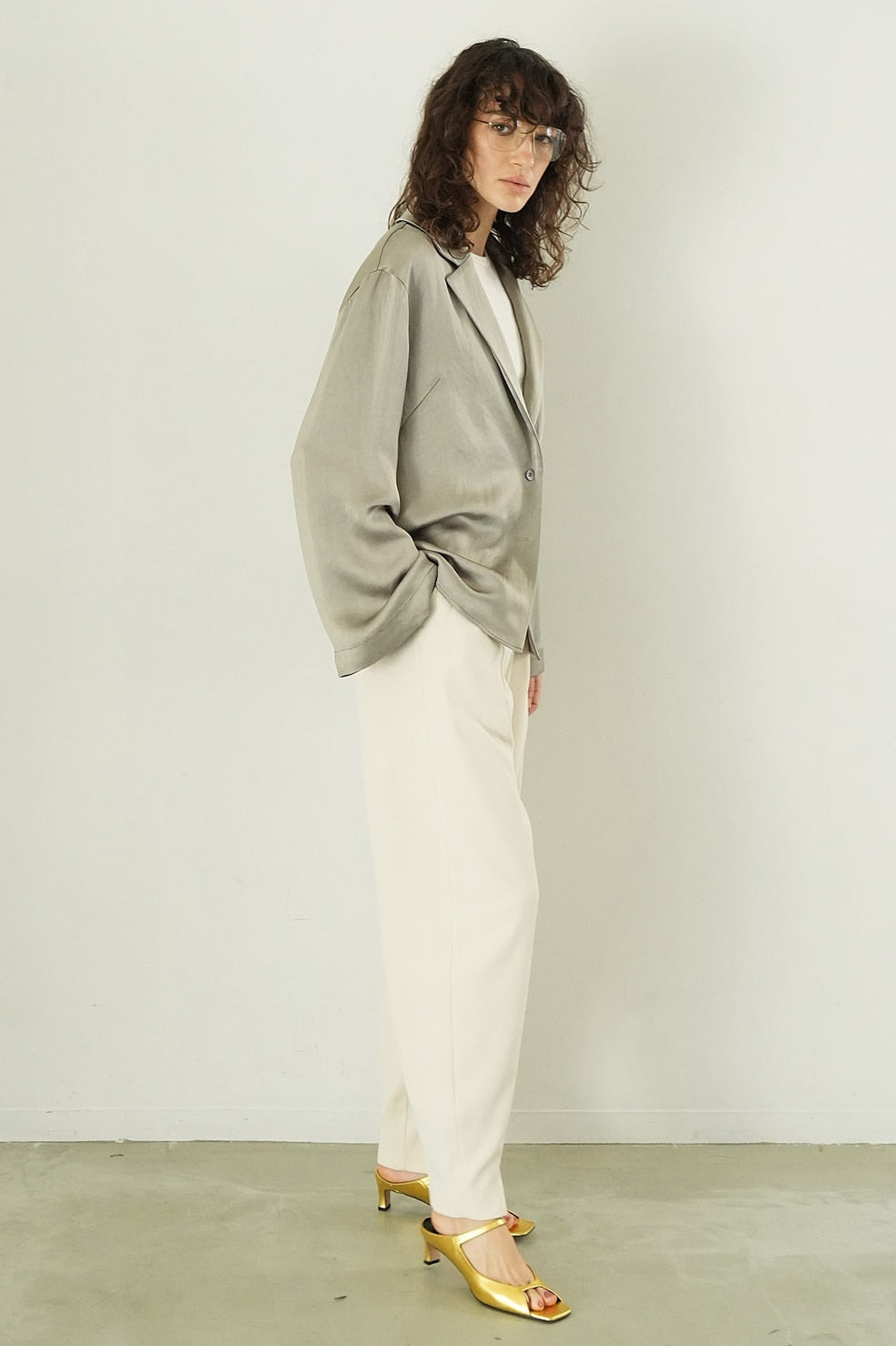 tailored satin shirt