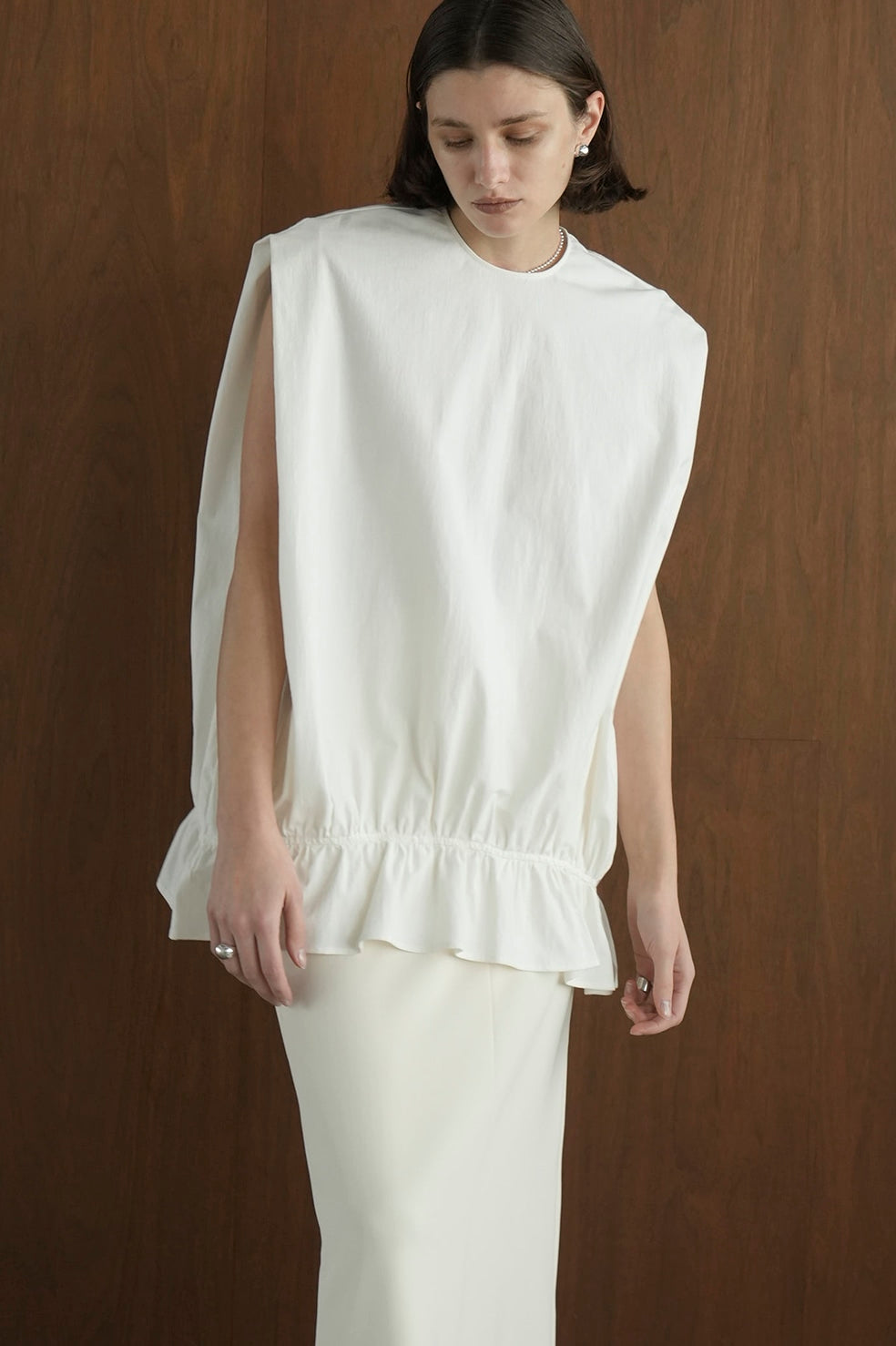 round hem gather tops