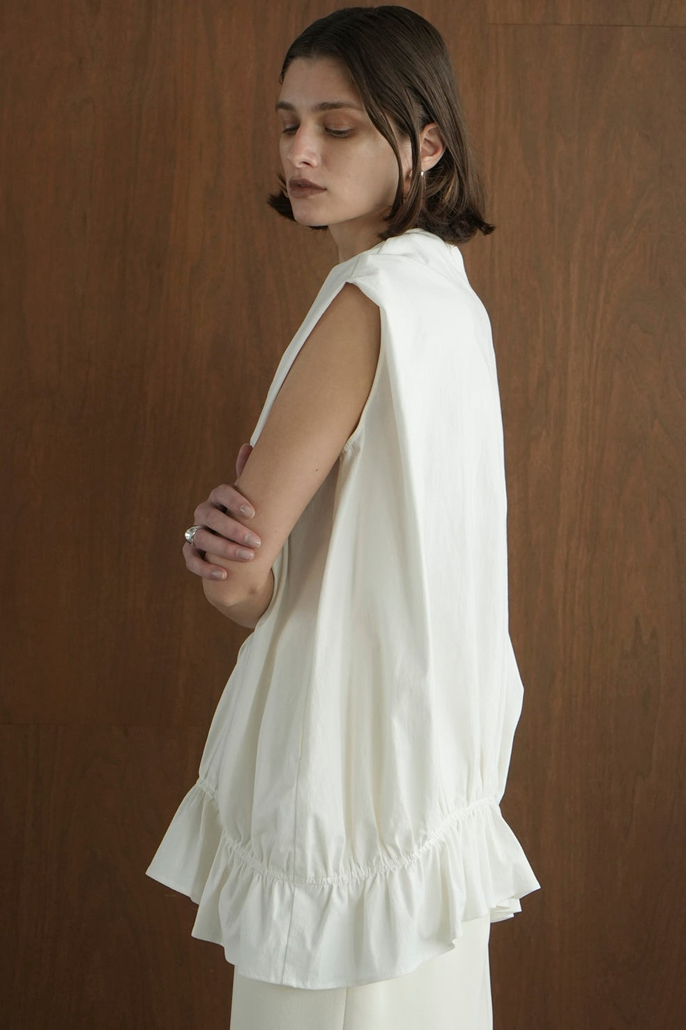 round hem gather tops