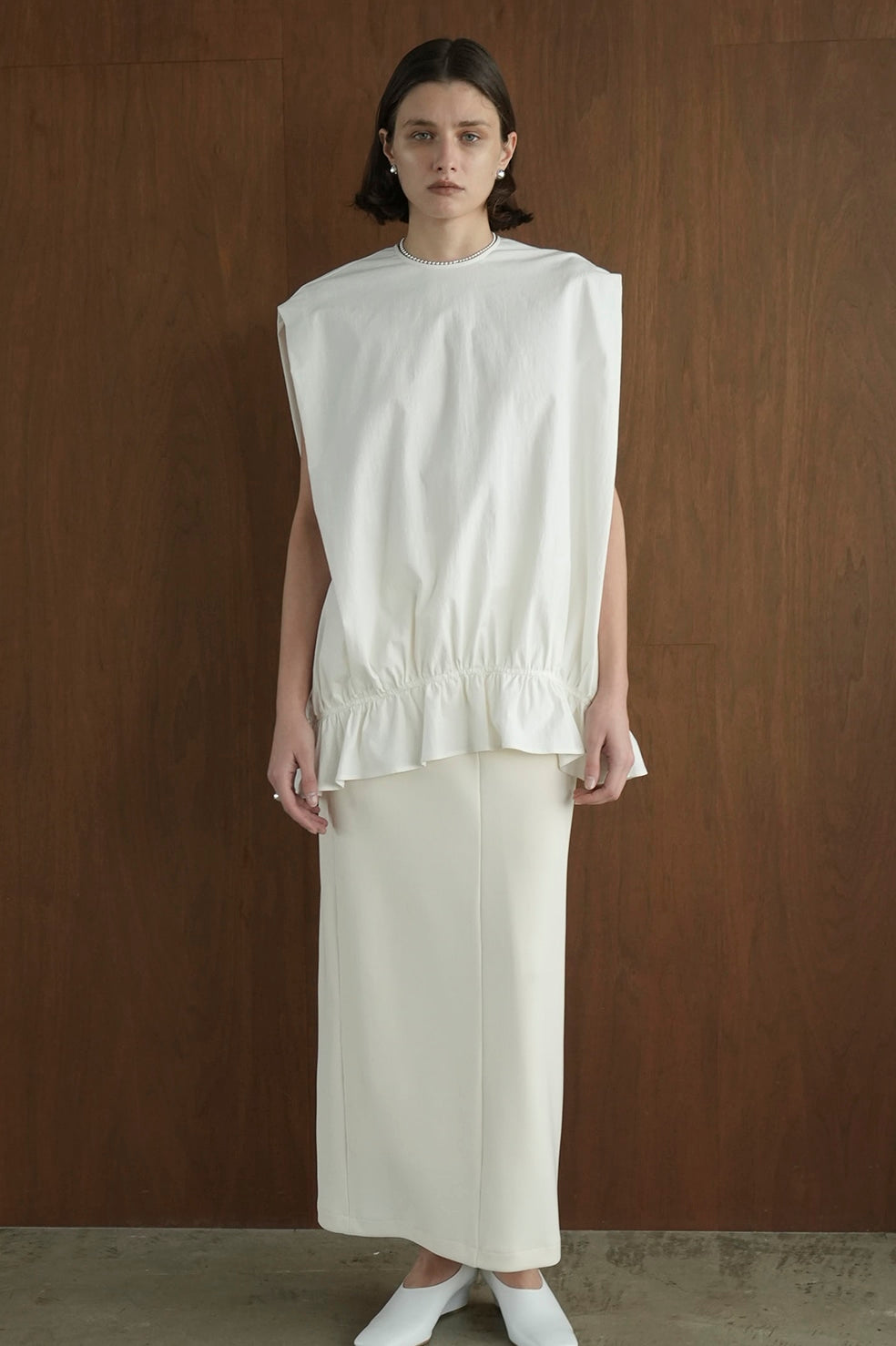round hem gather tops