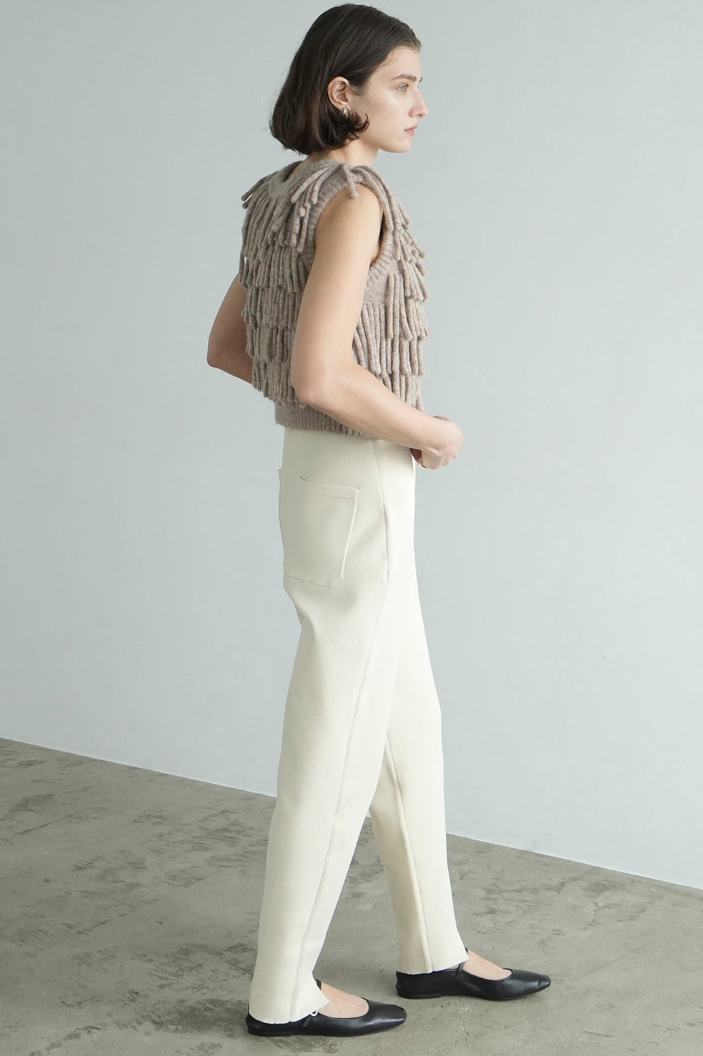 w face fringe knit vest