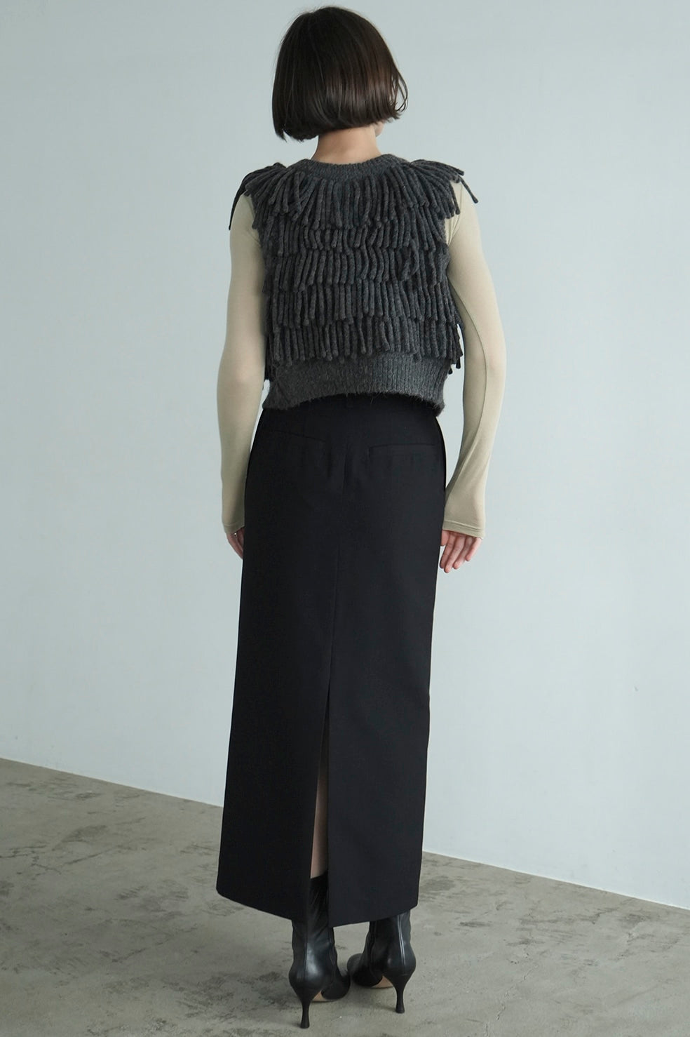 w face fringe knit vest