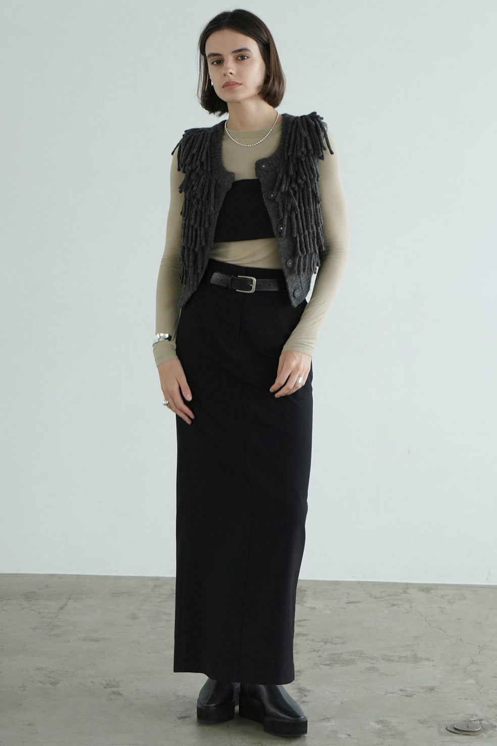 bustier set straight skirt