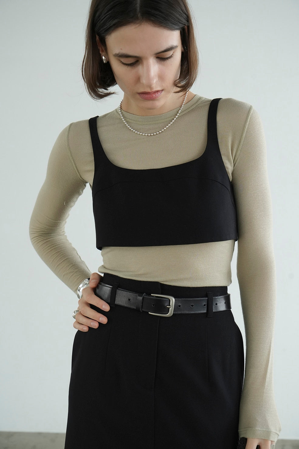 bustier set straight skirt