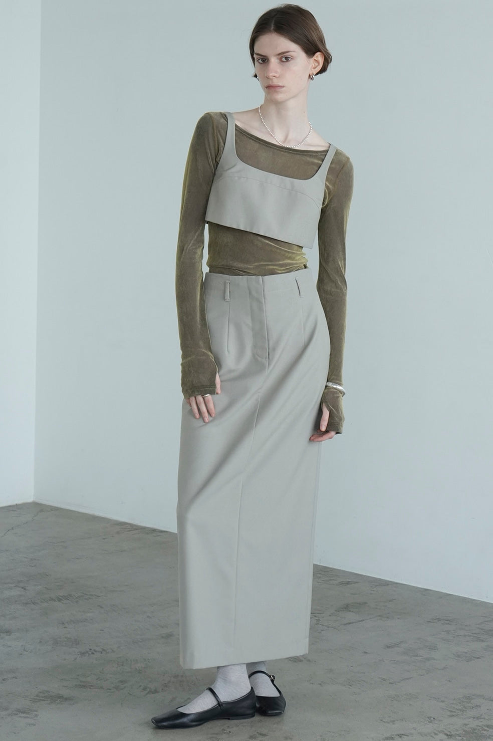 bustier set straight skirt