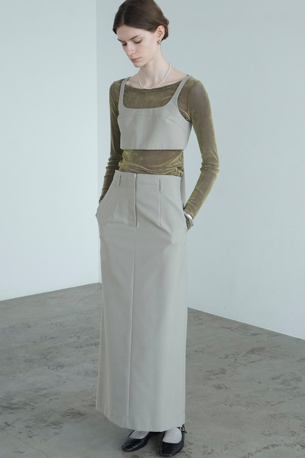 bustier set straight skirt