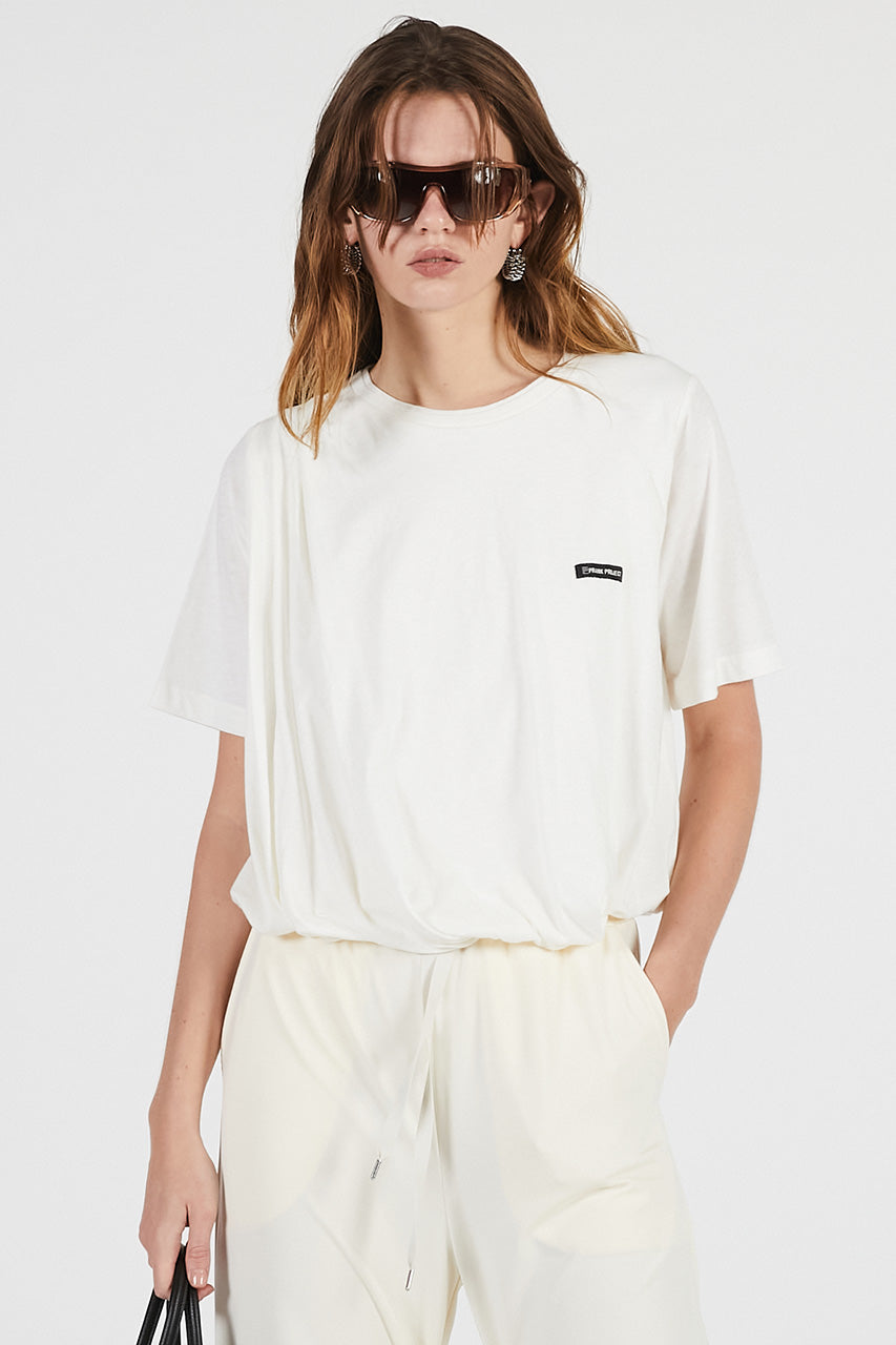 slub balloon hem t-shirt