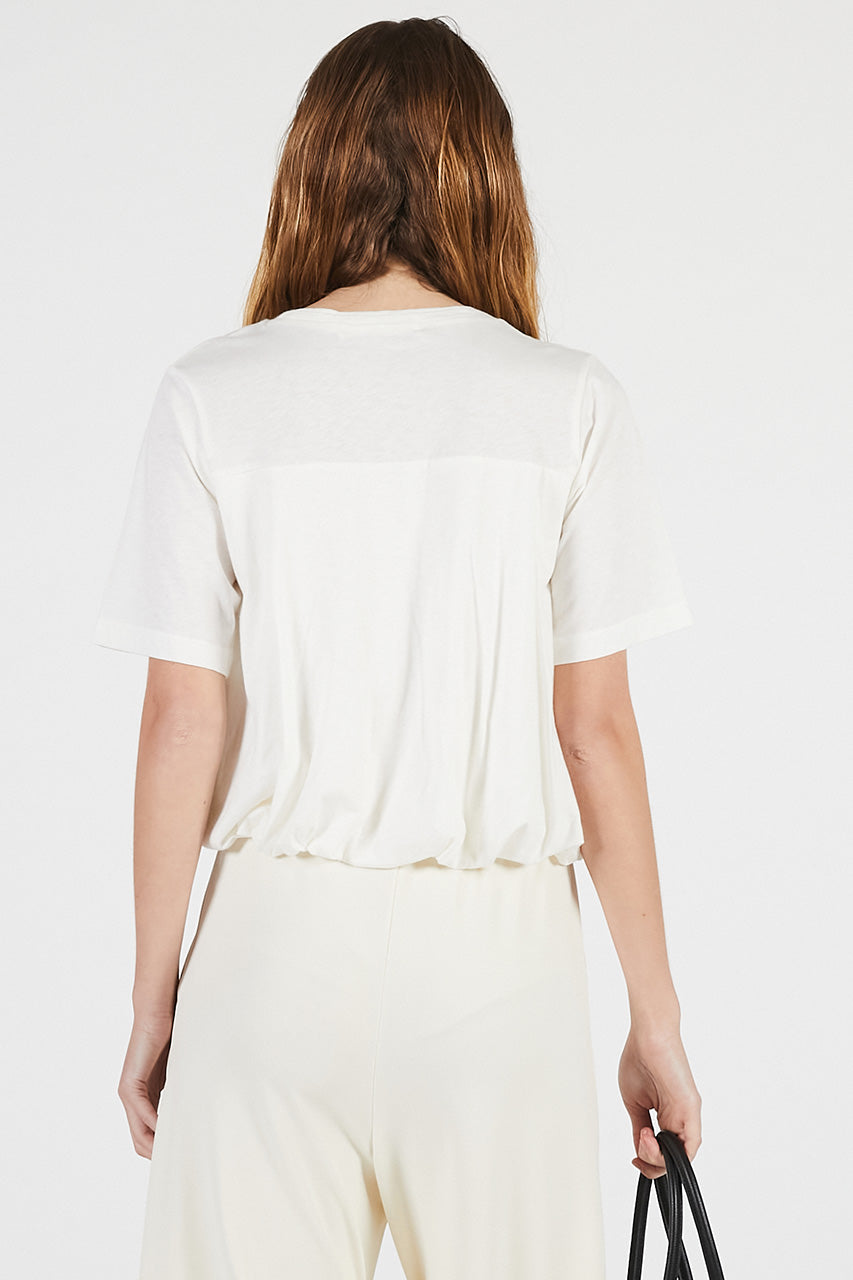 slub balloon hem t-shirt