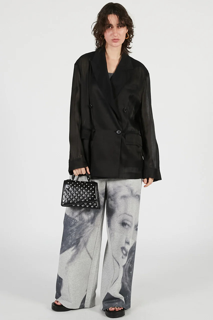 silk blend sheer jacket