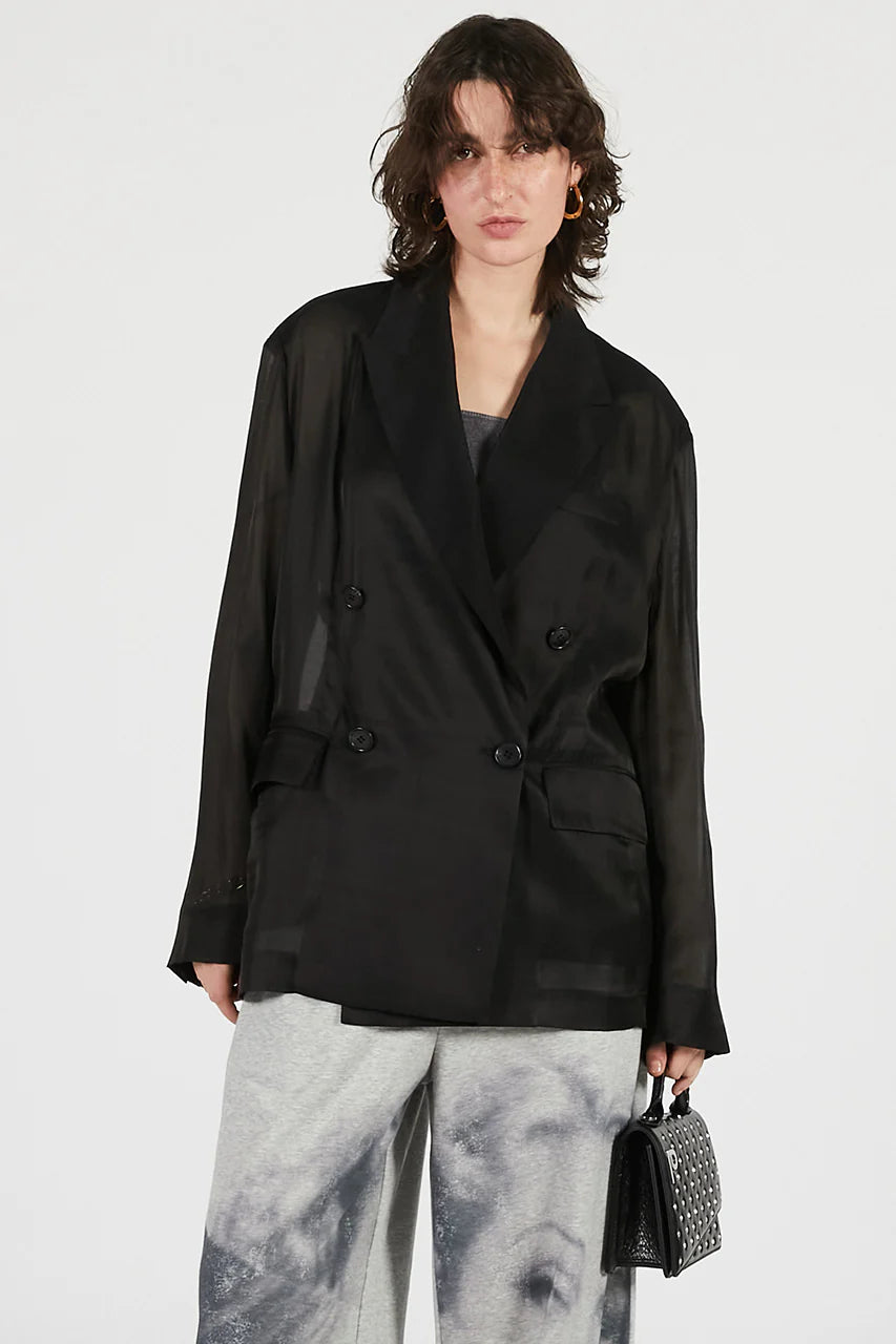 silk blend sheer jacket