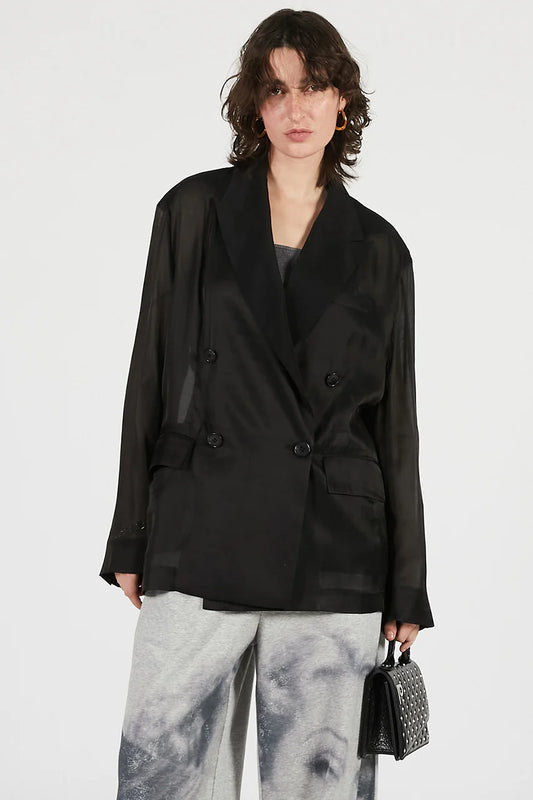 silk blend sheer jacket
