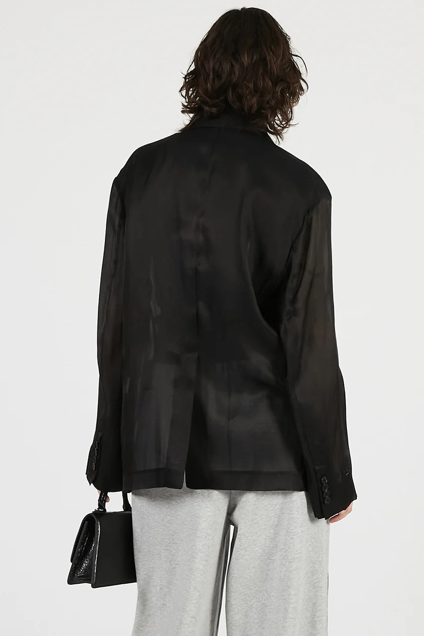 silk blend sheer jacket