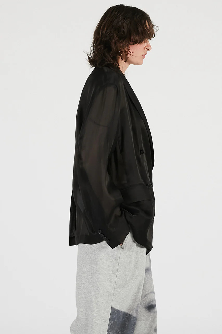 silk blend sheer jacket