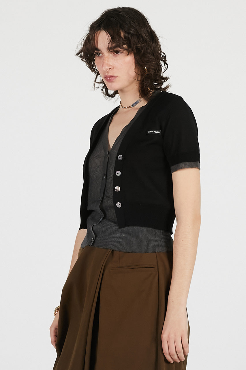 double front knit cardigan