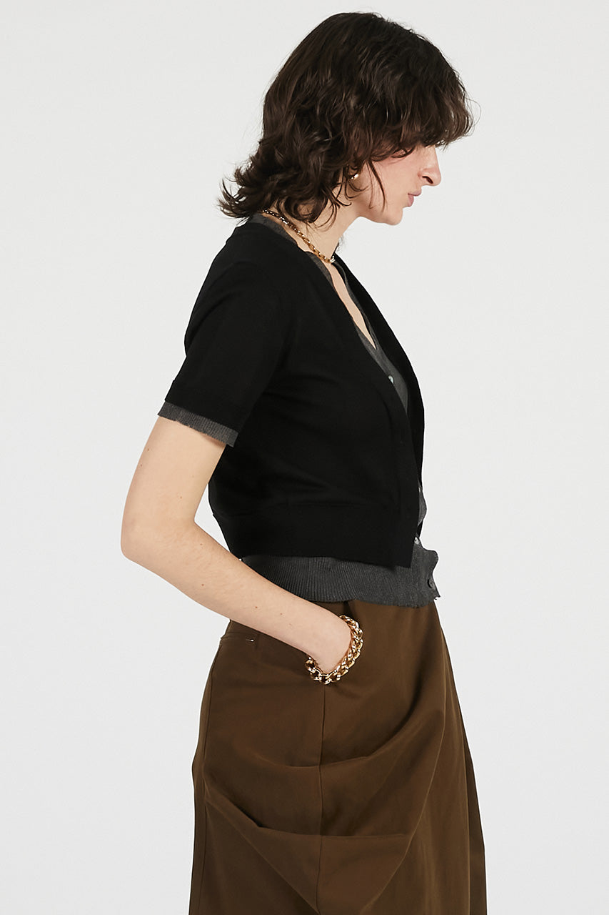 double front knit cardigan