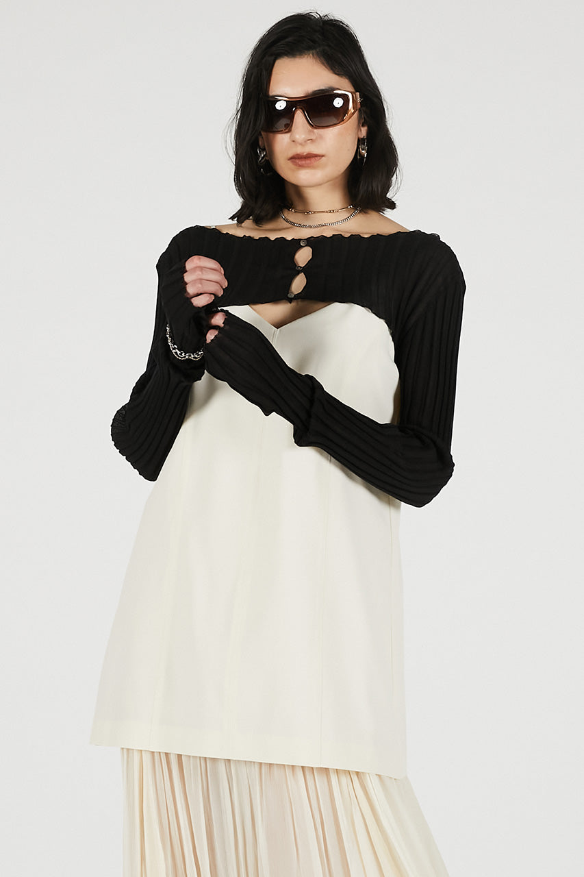 2way sheer rib bolero