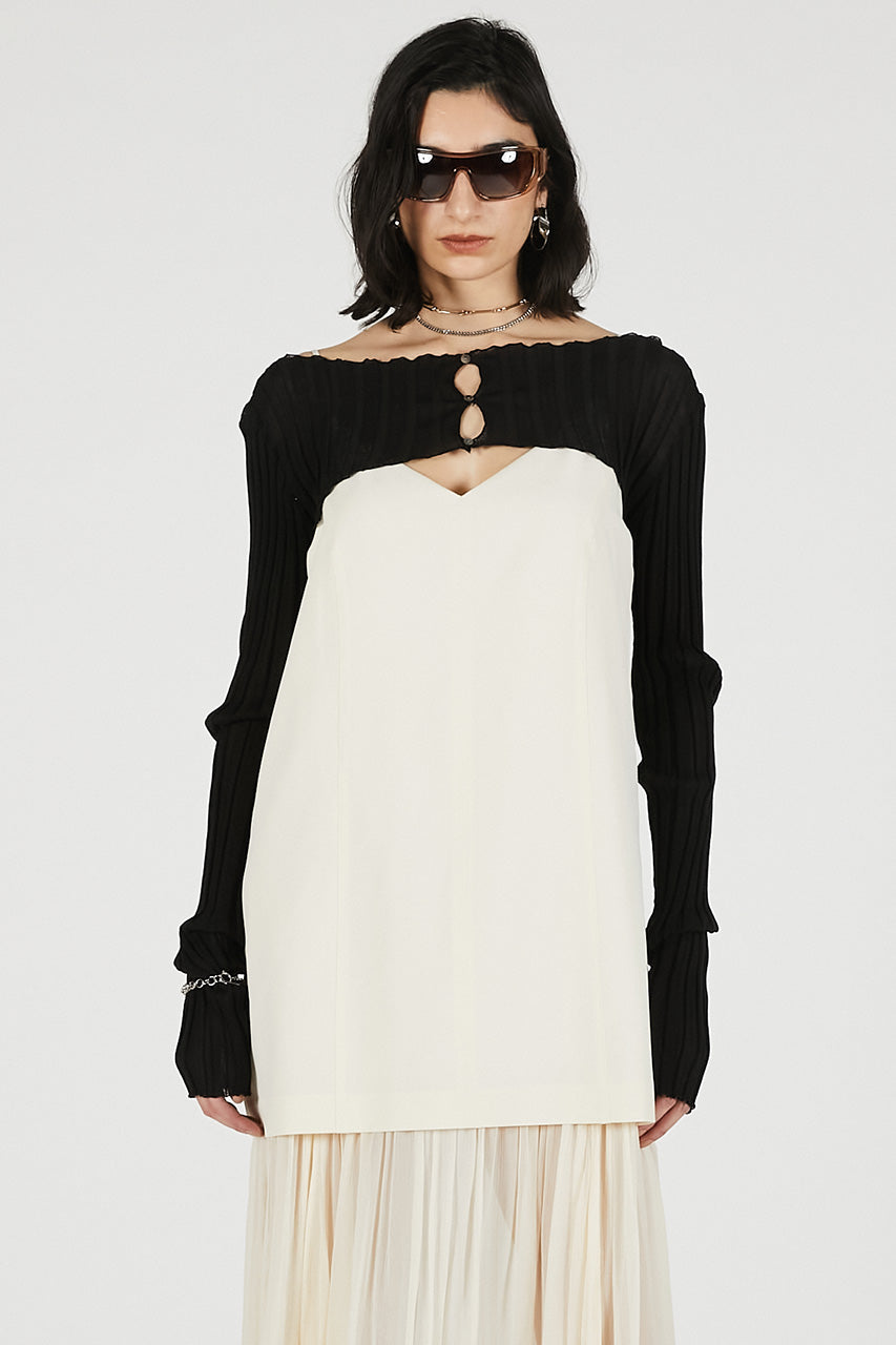 2way sheer rib bolero