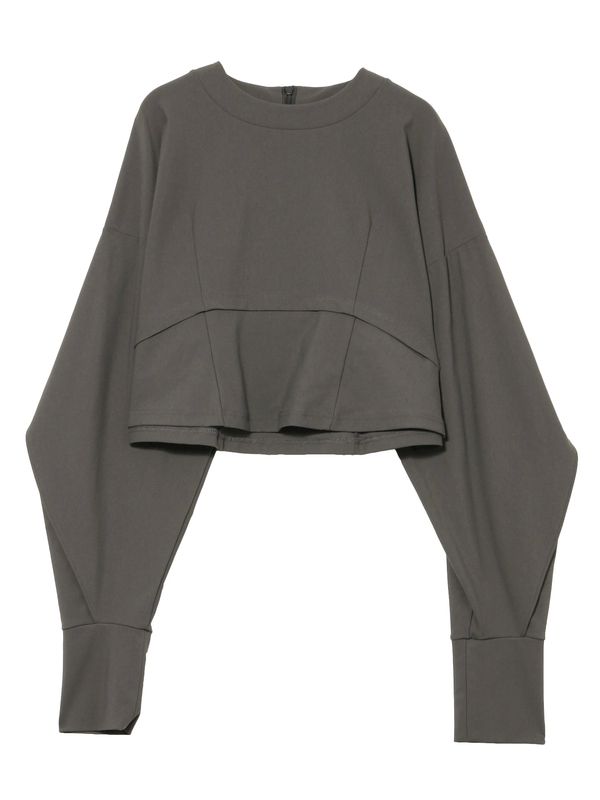 cocoon long sleeve short top