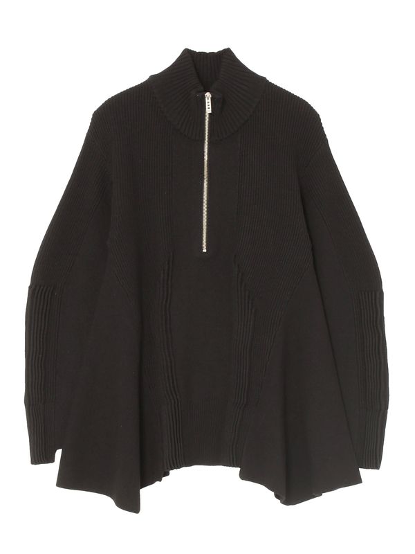pin tuck half zip top