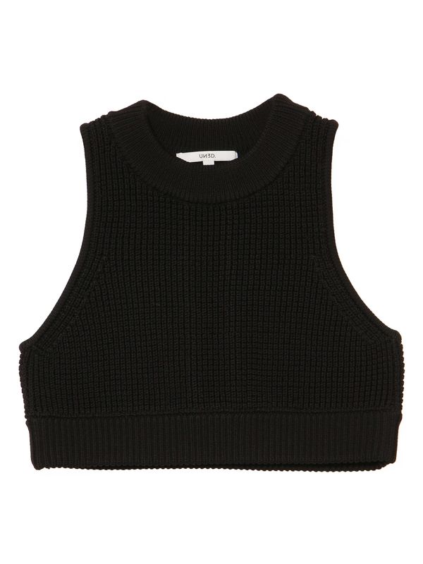 waffle short knit vest