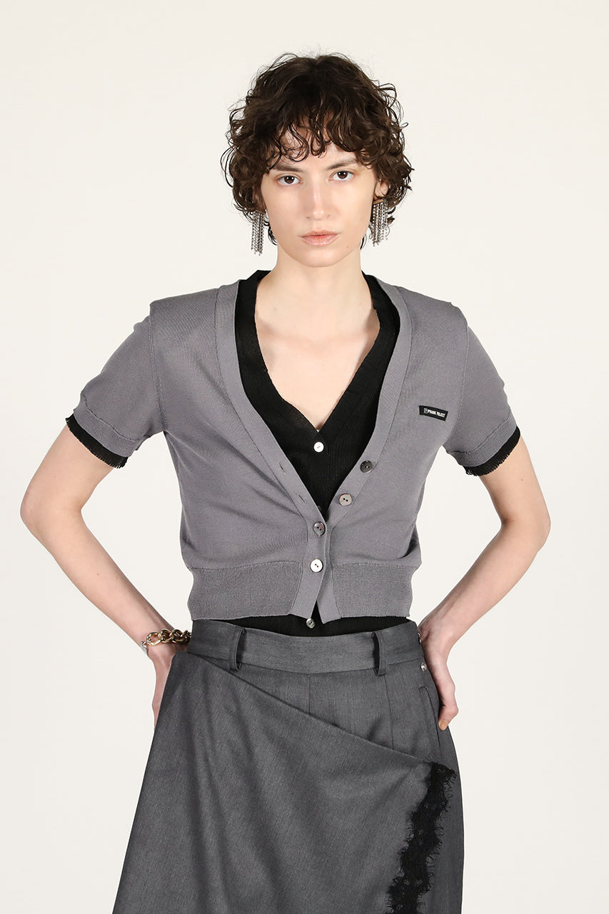 double front knit cardigan