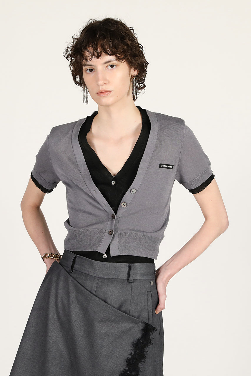 double front knit cardigan