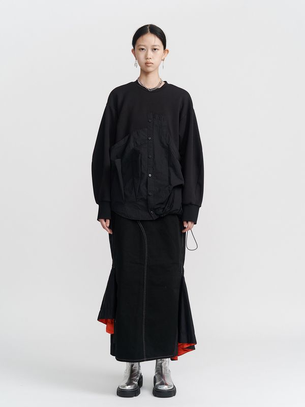 ma-1 docking denim skirt