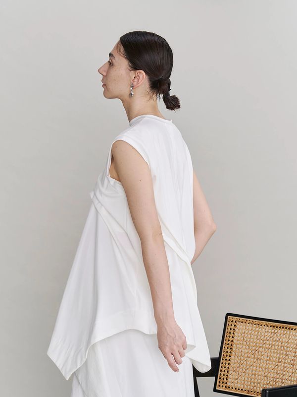 tuck drape sleeveless top