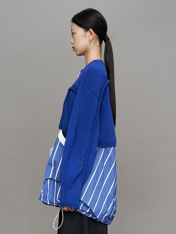 cord line short cardigan