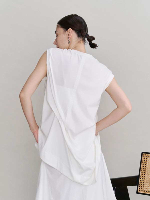 tuck drape sleeveless top
