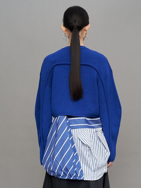 cord line short cardigan