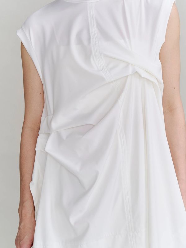 tuck drape sleeveless top