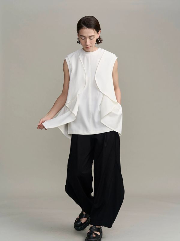wave ruffle jersey top