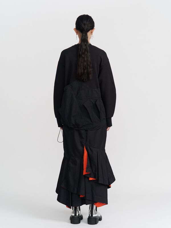 ma-1 docking denim skirt