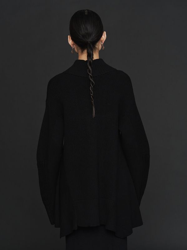 pin tuck half zip top