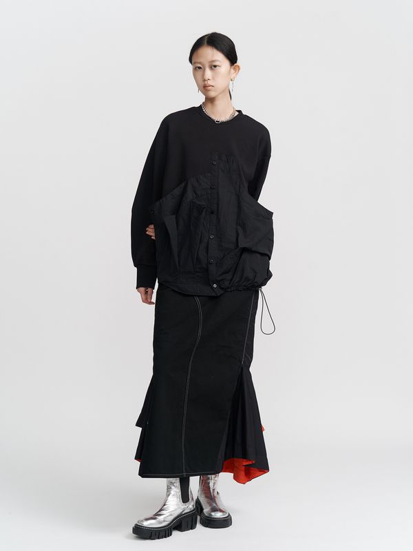 ma-1 docking denim skirt