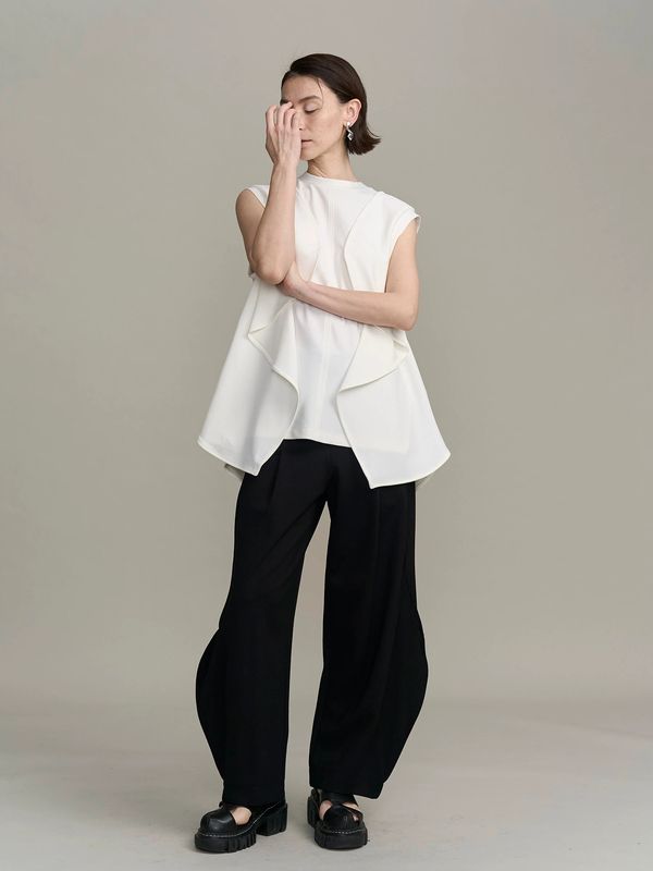 wave ruffle jersey top