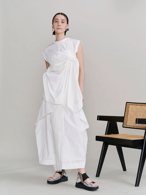 tuck drape sleeveless top